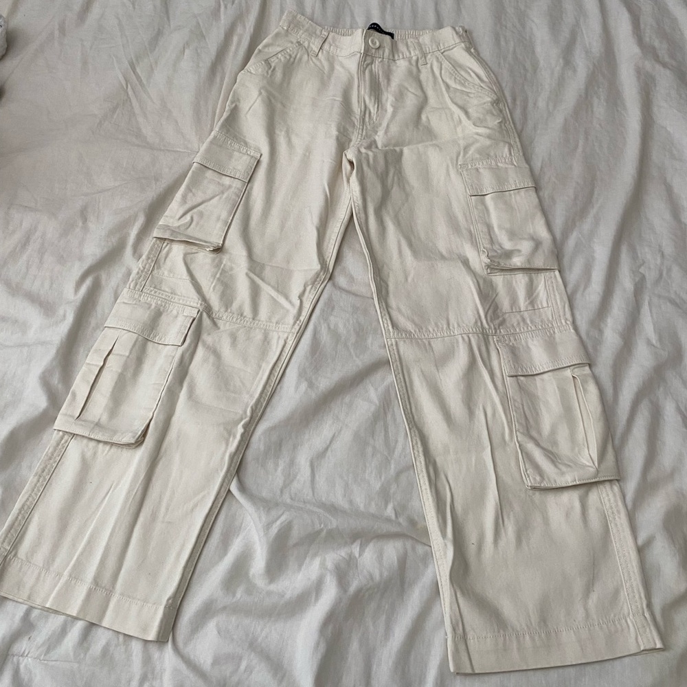 White Utility Cargo Pants 100% Cotton size XS Short